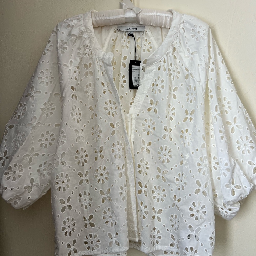 Joe’s Jeans Women's White Eyelet Top